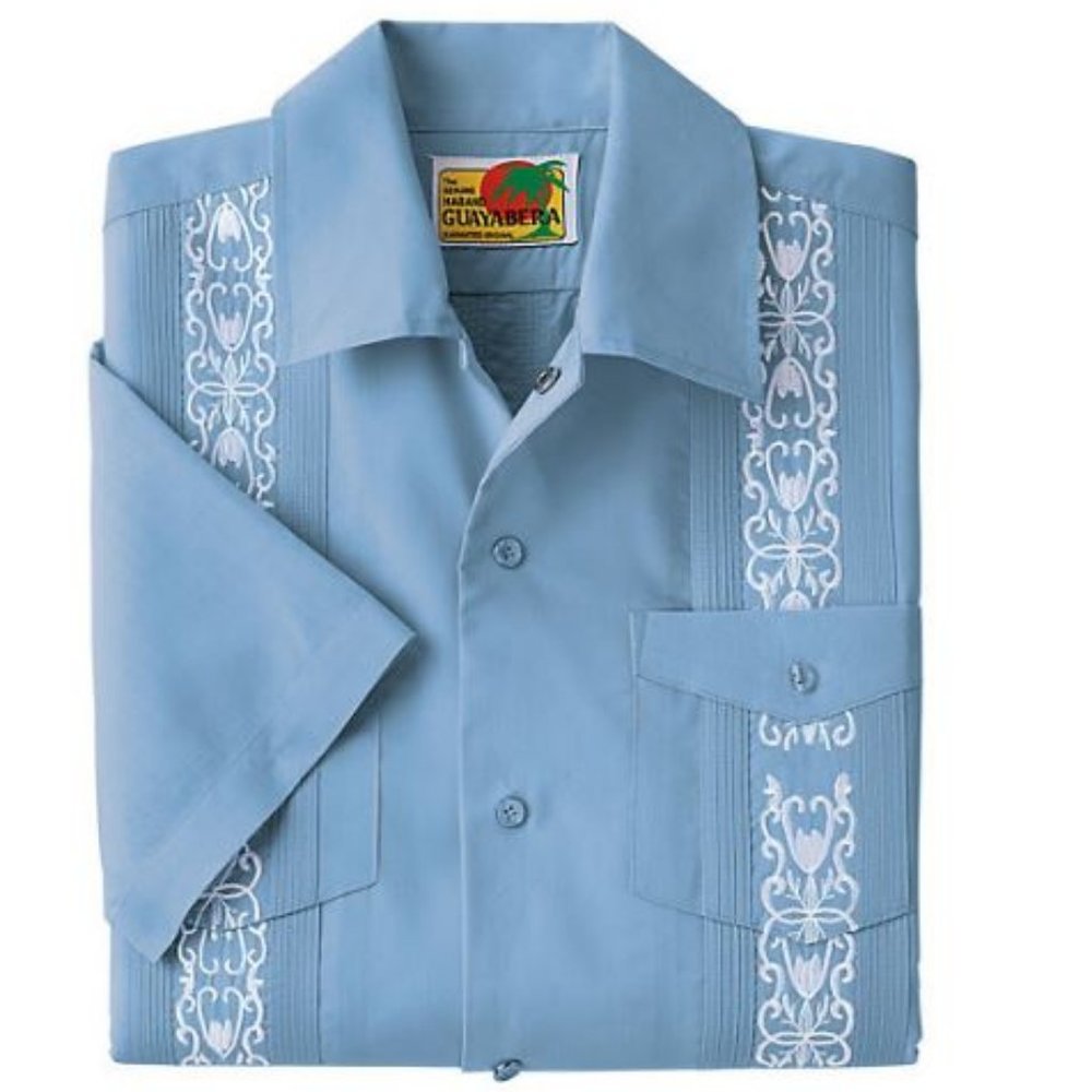 NEW Guayabera Mens Blue XL